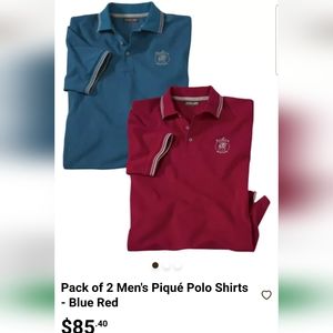 Atlasformen 2 mens short sleeved polo bundle red and blue green XL shirts